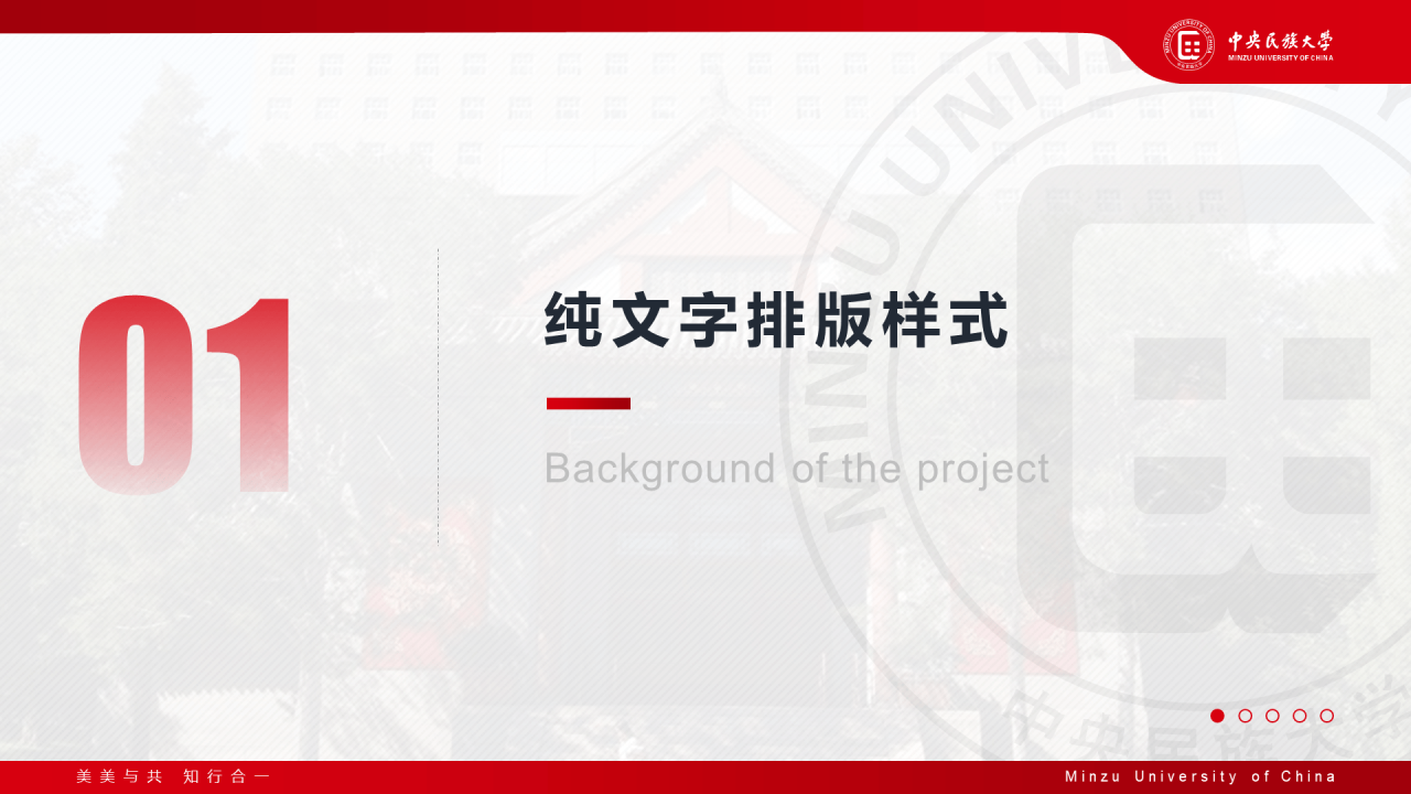 红色简约中央民族大学汇报答辩通用模板PPT案例