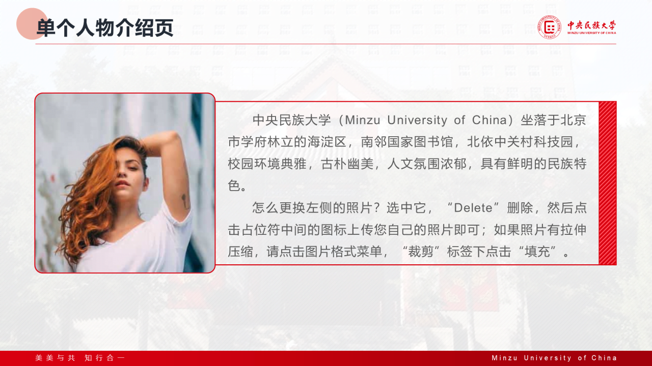 红色简约中央民族大学汇报答辩通用模板PPT案例