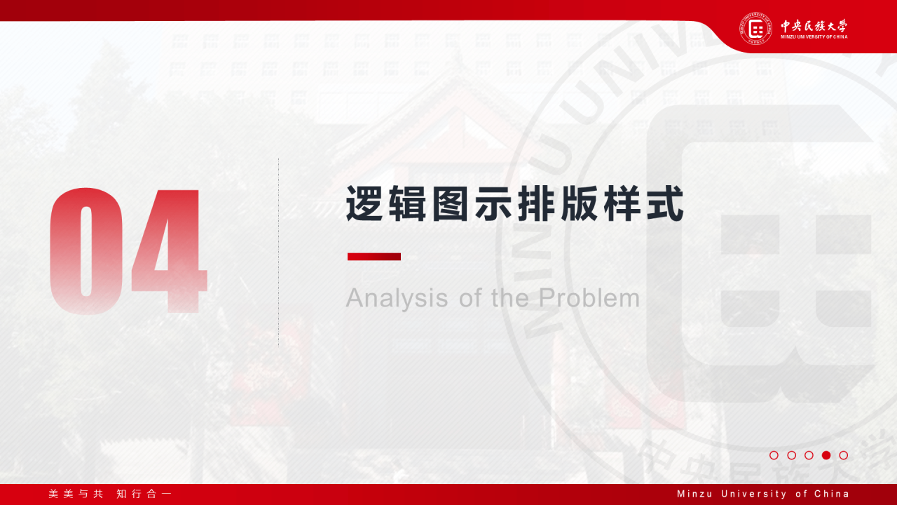 红色简约中央民族大学汇报答辩通用模板PPT案例