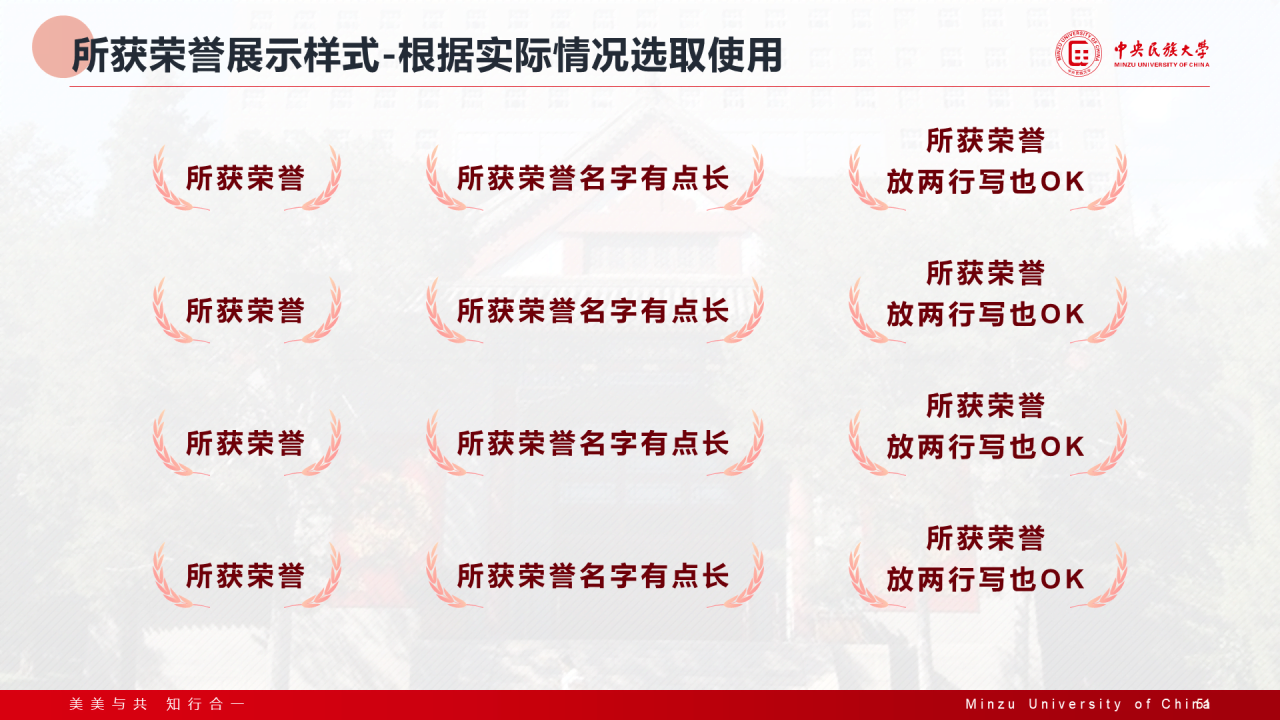 红色简约中央民族大学汇报答辩通用模板PPT案例