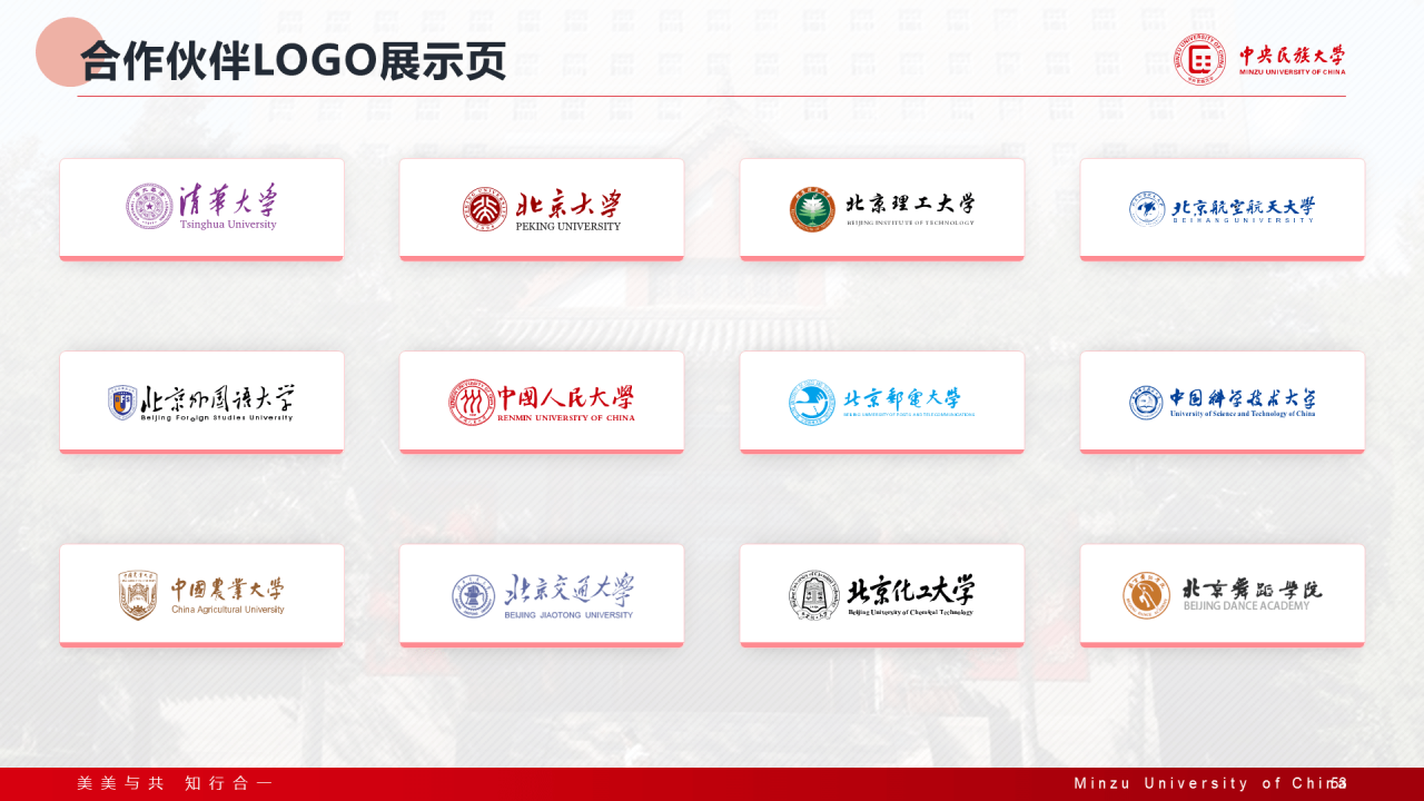 红色简约中央民族大学汇报答辩通用模板PPT案例