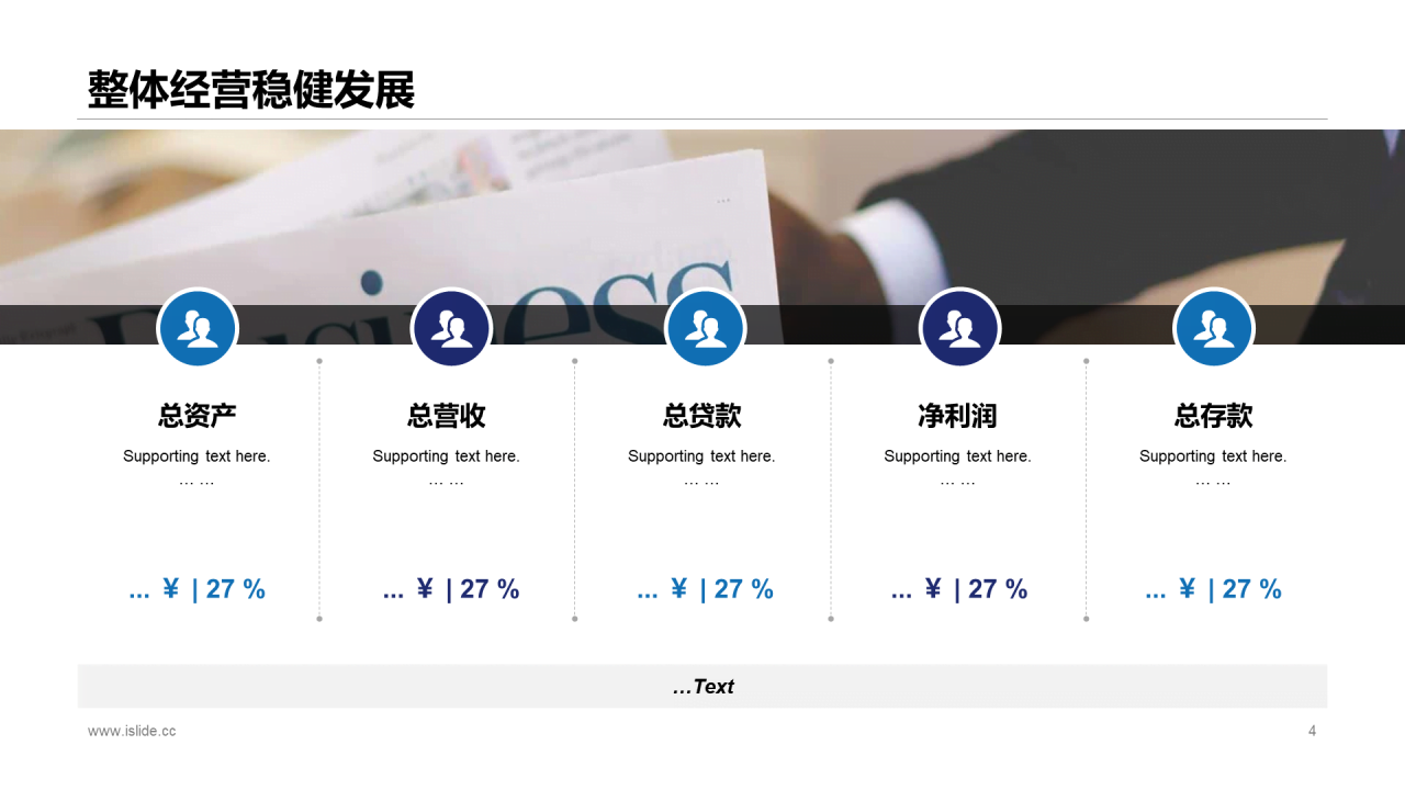 蓝色商务风年中业绩报告工作计划总结PPT模板