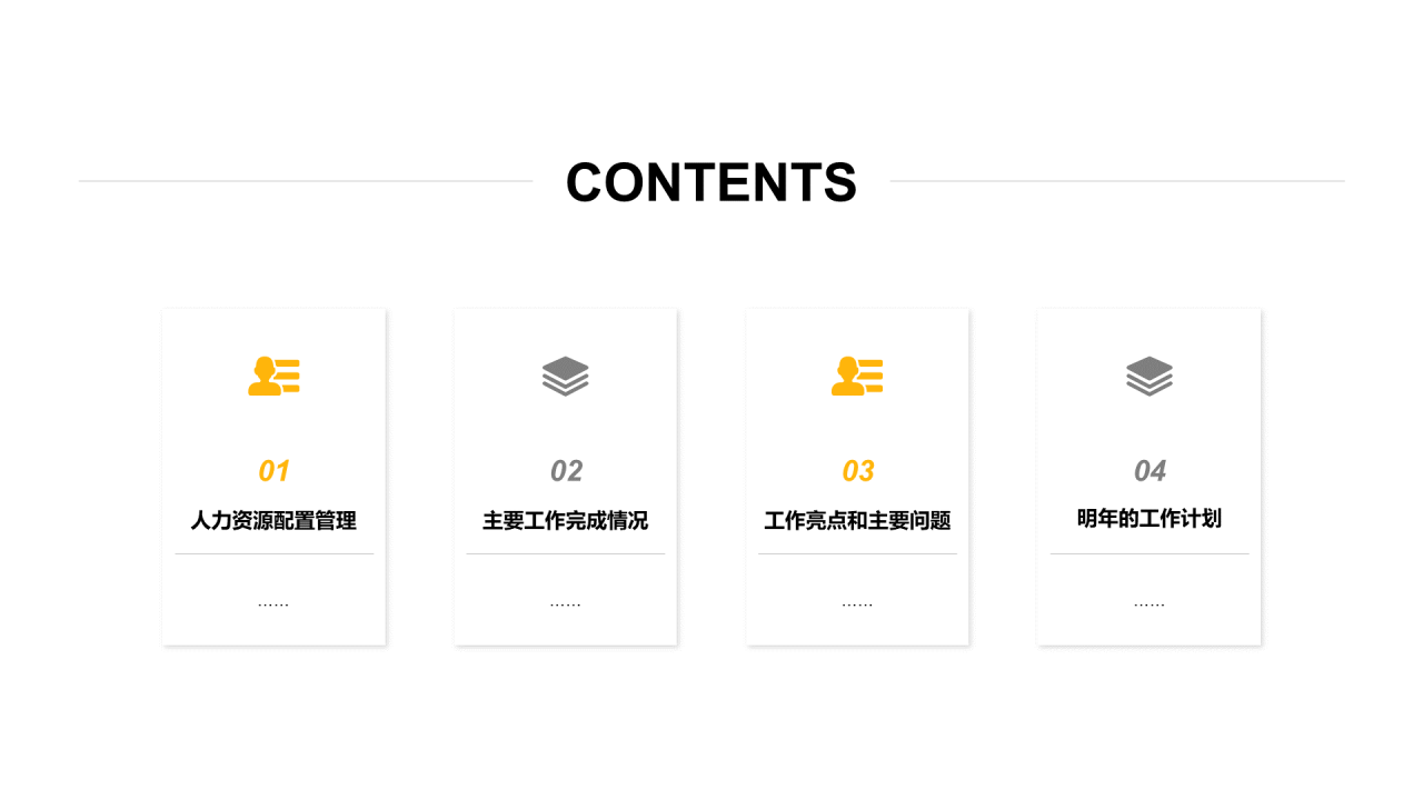 黄色商务企业人力资源部门工作总结PPT模板