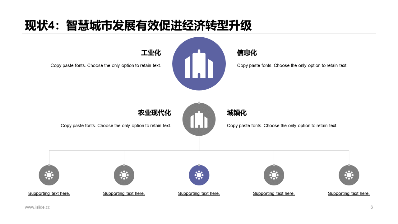 白色创意插画中国智慧城市发展现状报告PPT案例