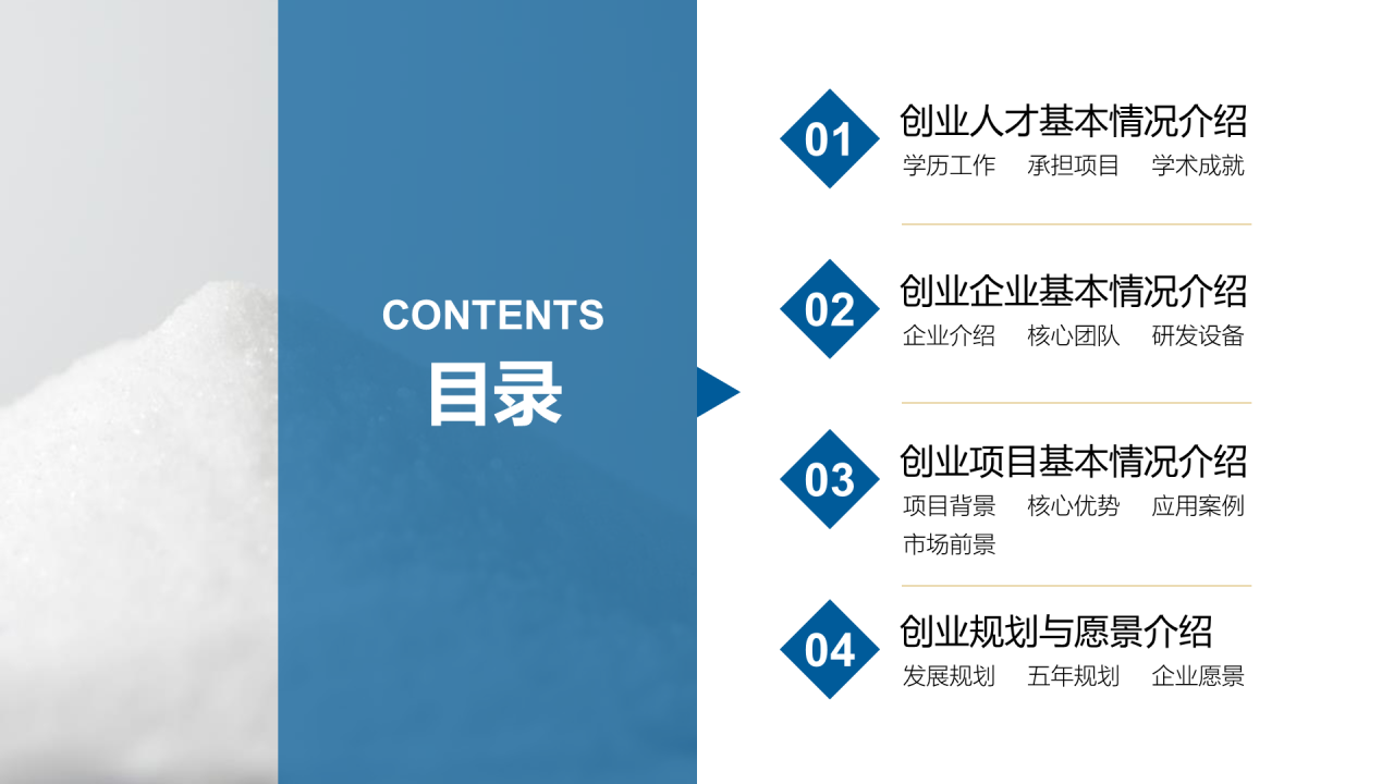 蓝色简约化工行业创业项目计划书PPT案例