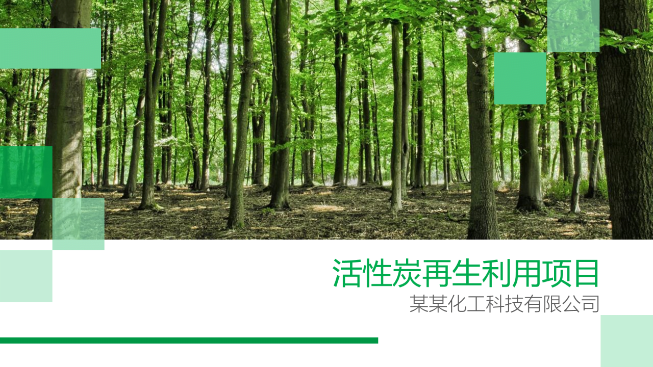绿色创意简约活性炭再生利用项目融资计划书PPT模板下载