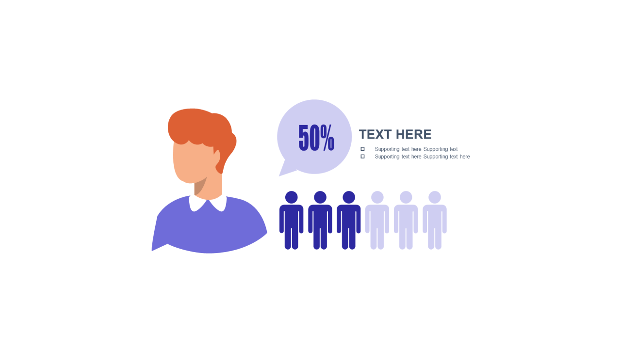 多色扁平PPT条形图