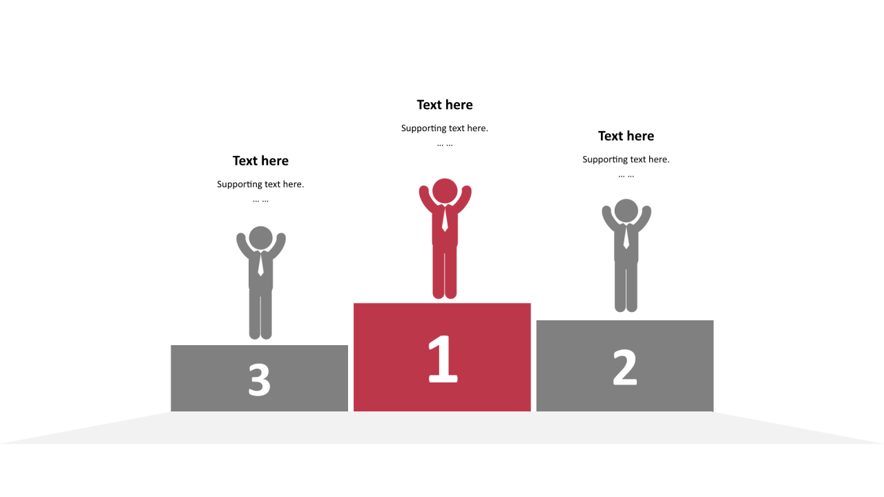 红色矩形扁平3项PPT列表