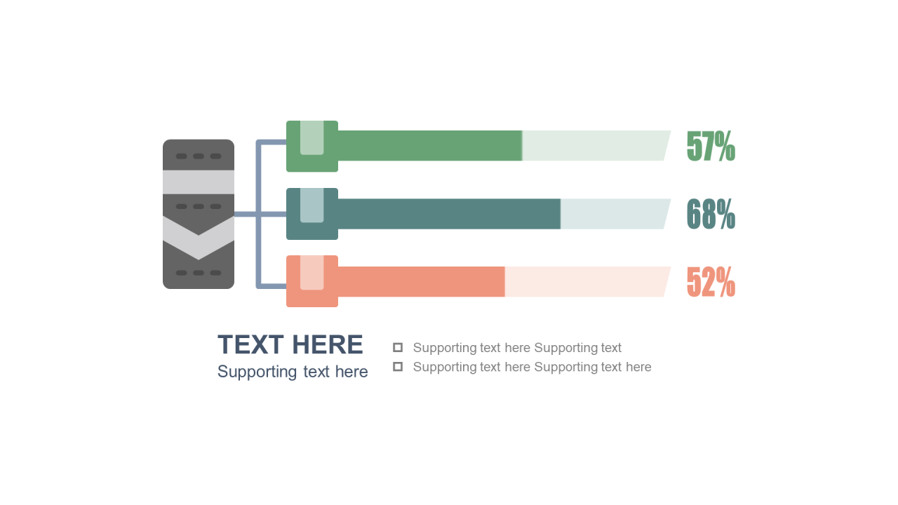 多色扁平PPT条形图