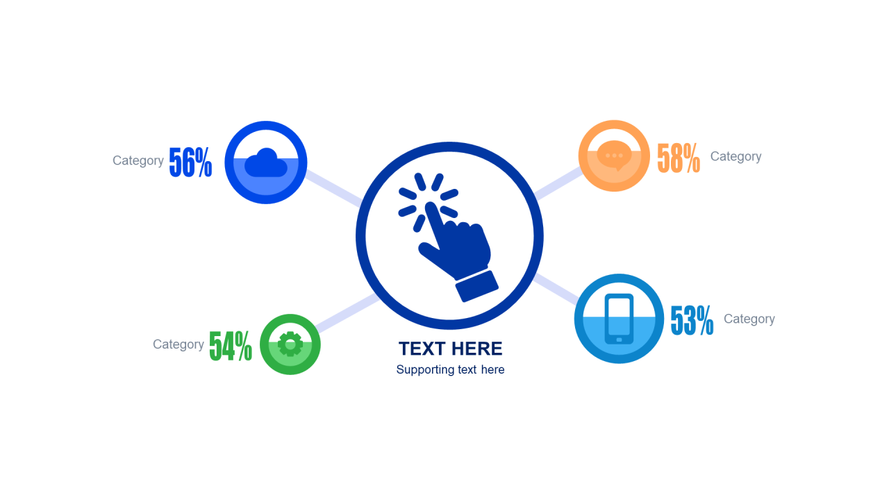 多色扁平PPT柱状图