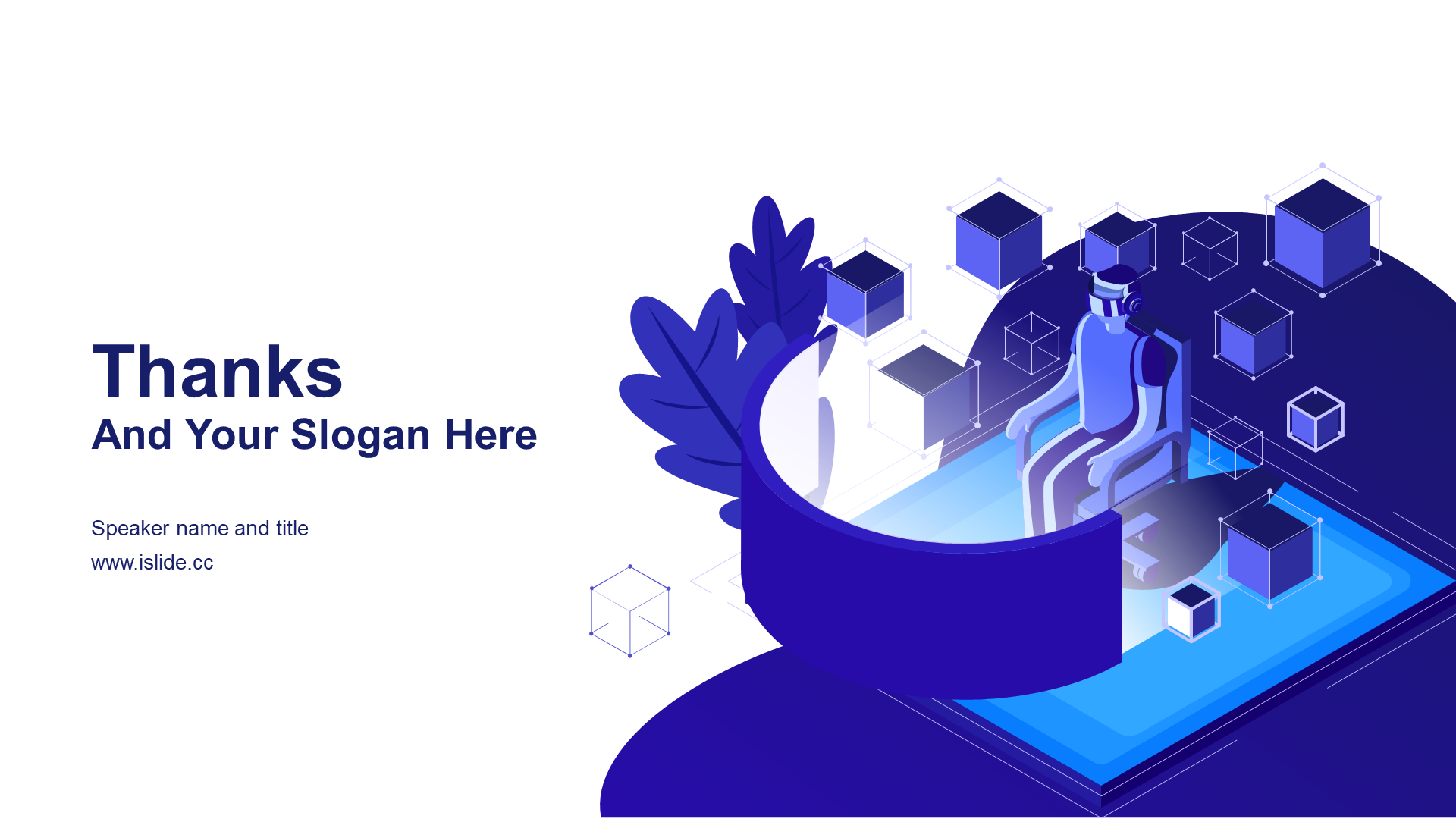 PPT Theme of Blue Illustration Education and Training Courseware