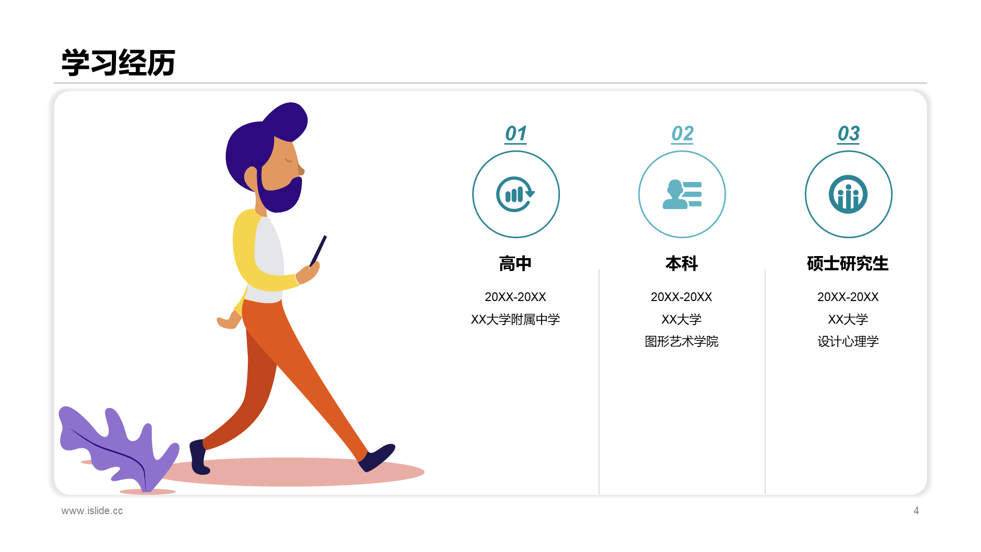绿色商务个人简介岗位竞聘述职PPT素材