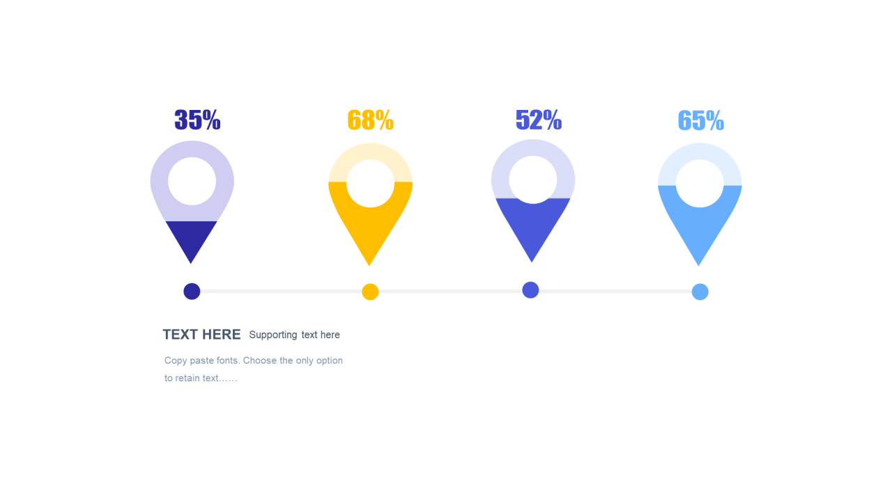 多色扁平PPT柱状图