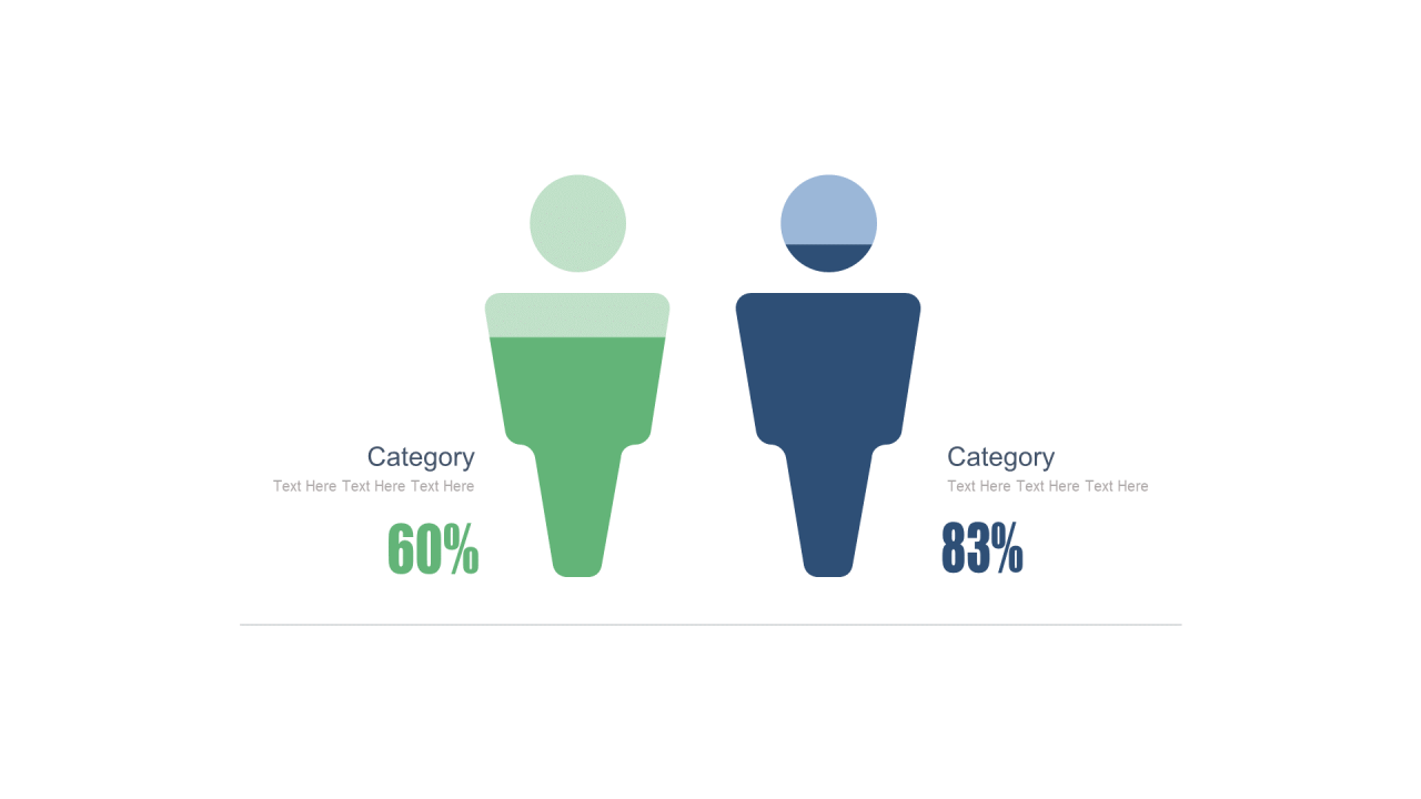 多色创意PPT柱状图