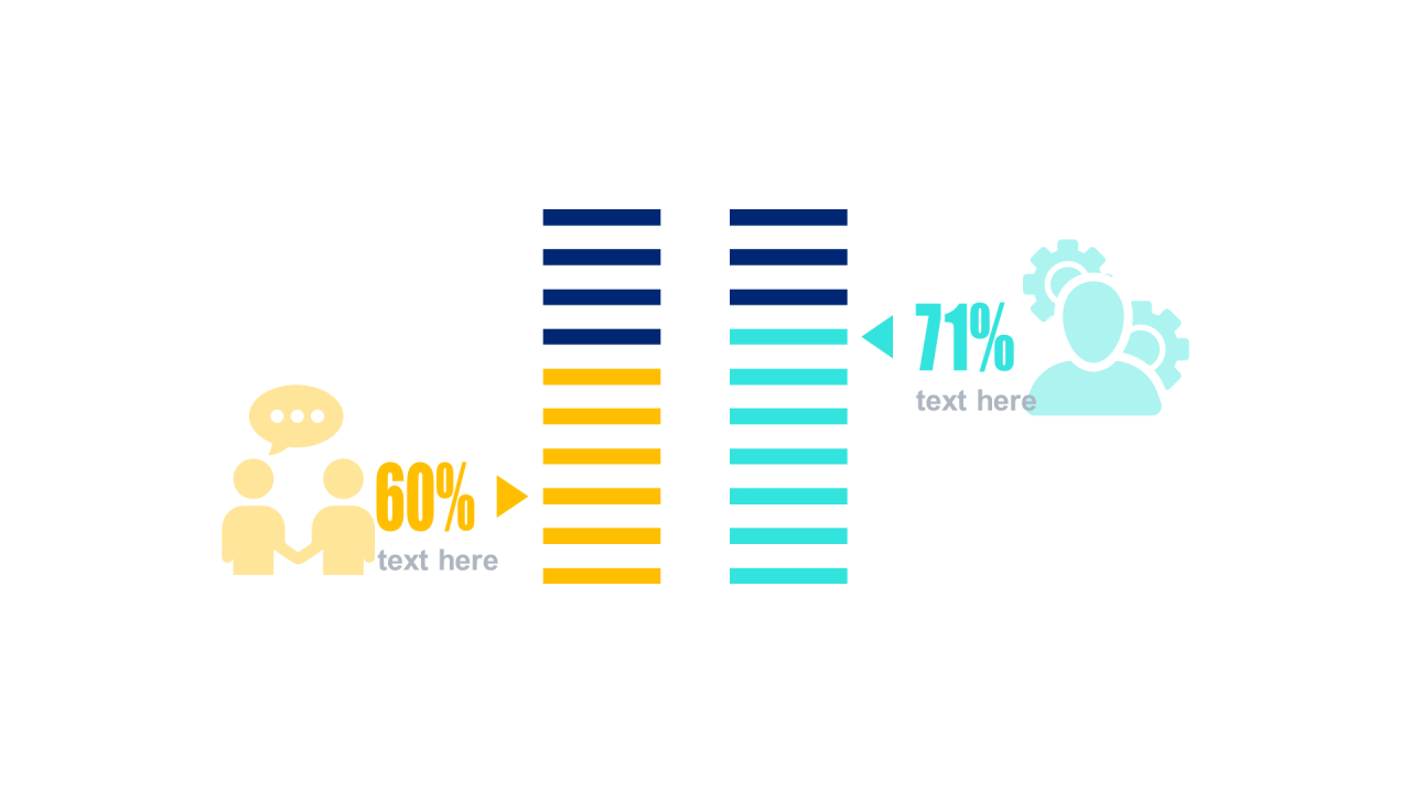 多色扁平PPT柱状图