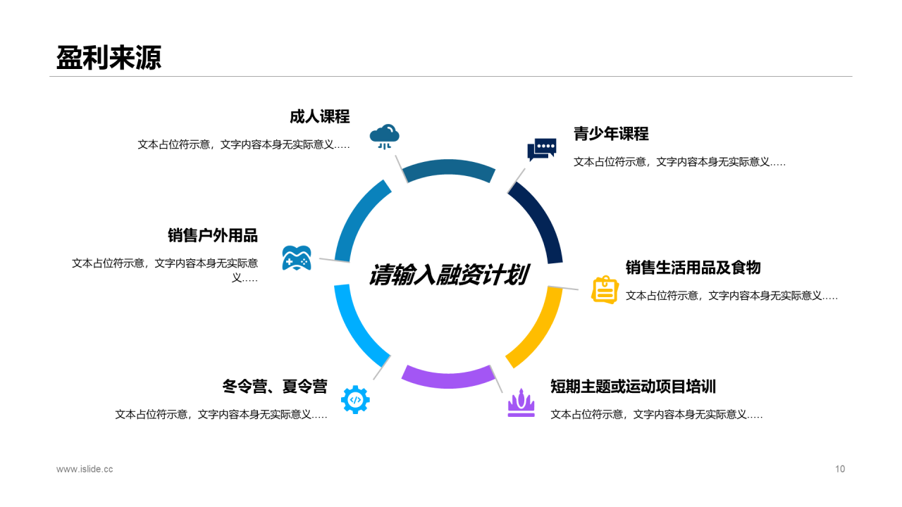 多色商务户外活动项目商业计划书PPT下载