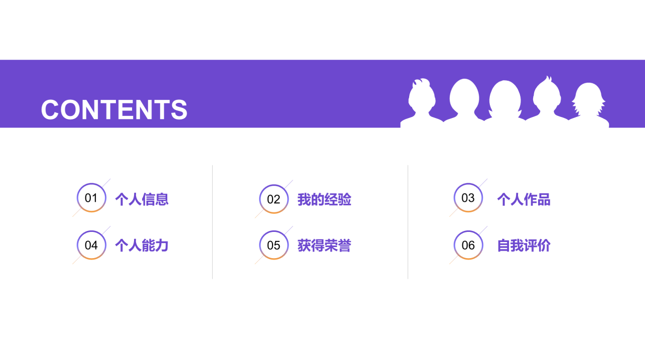 紫色渐变插画入职介绍岗位竞聘述职PPT模板
