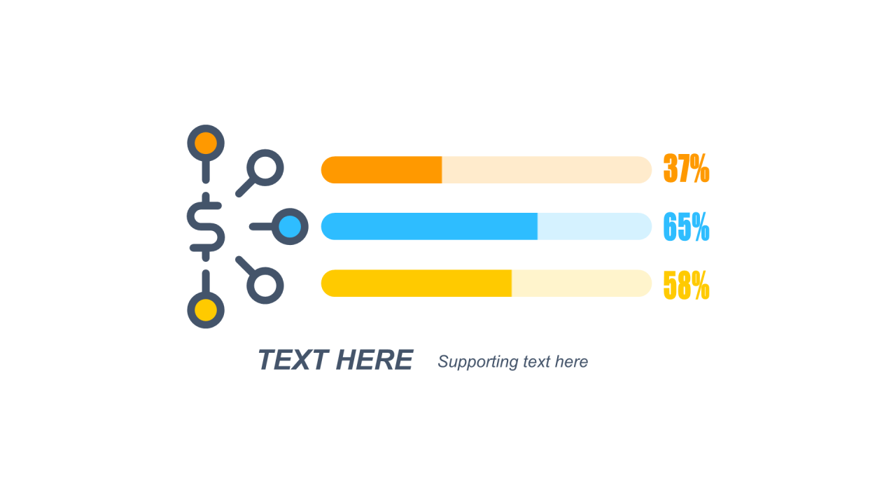 多色扁平PPT条形图