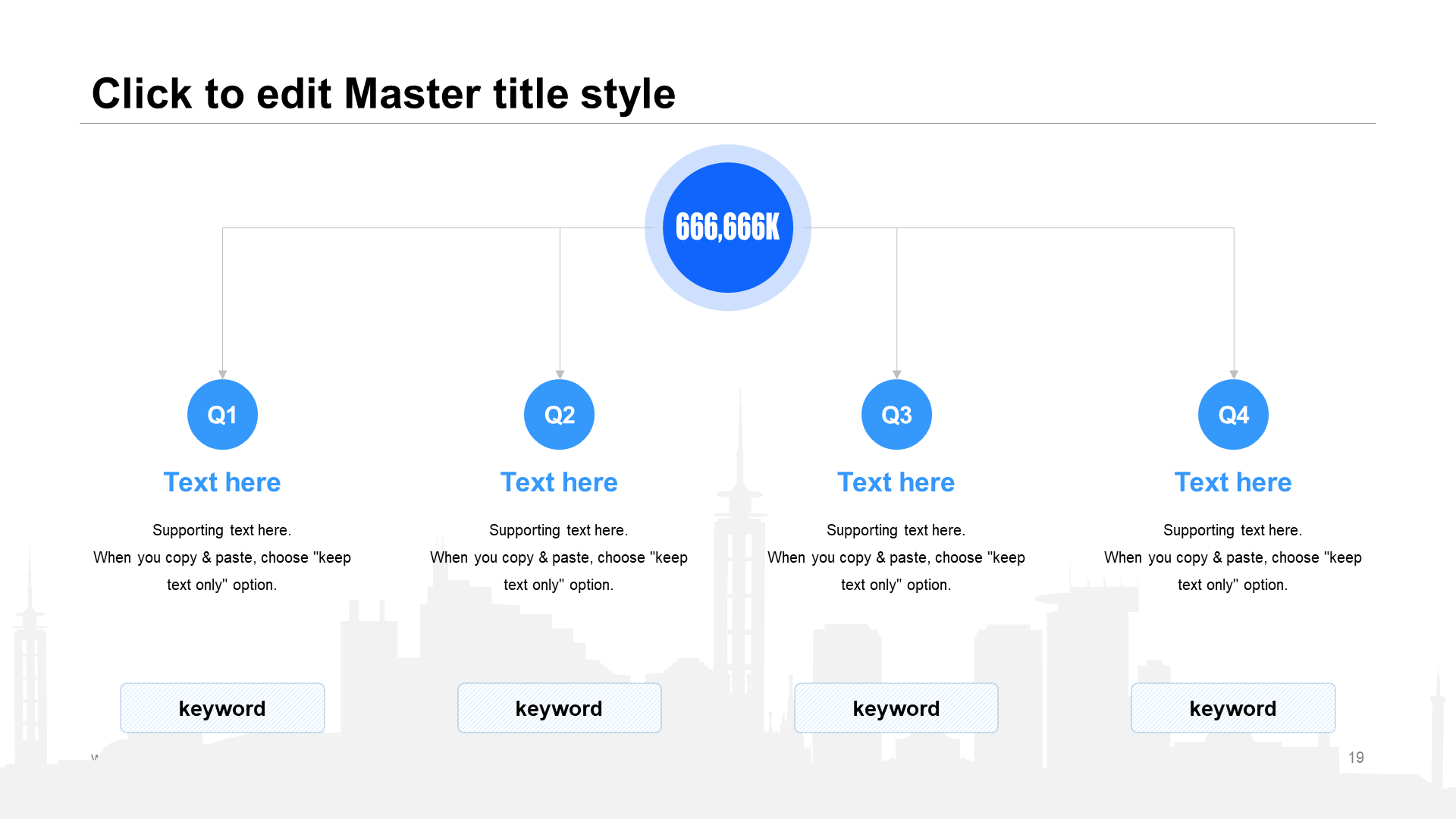 蓝色创意几何风半年工作汇报通用PPT素材下载