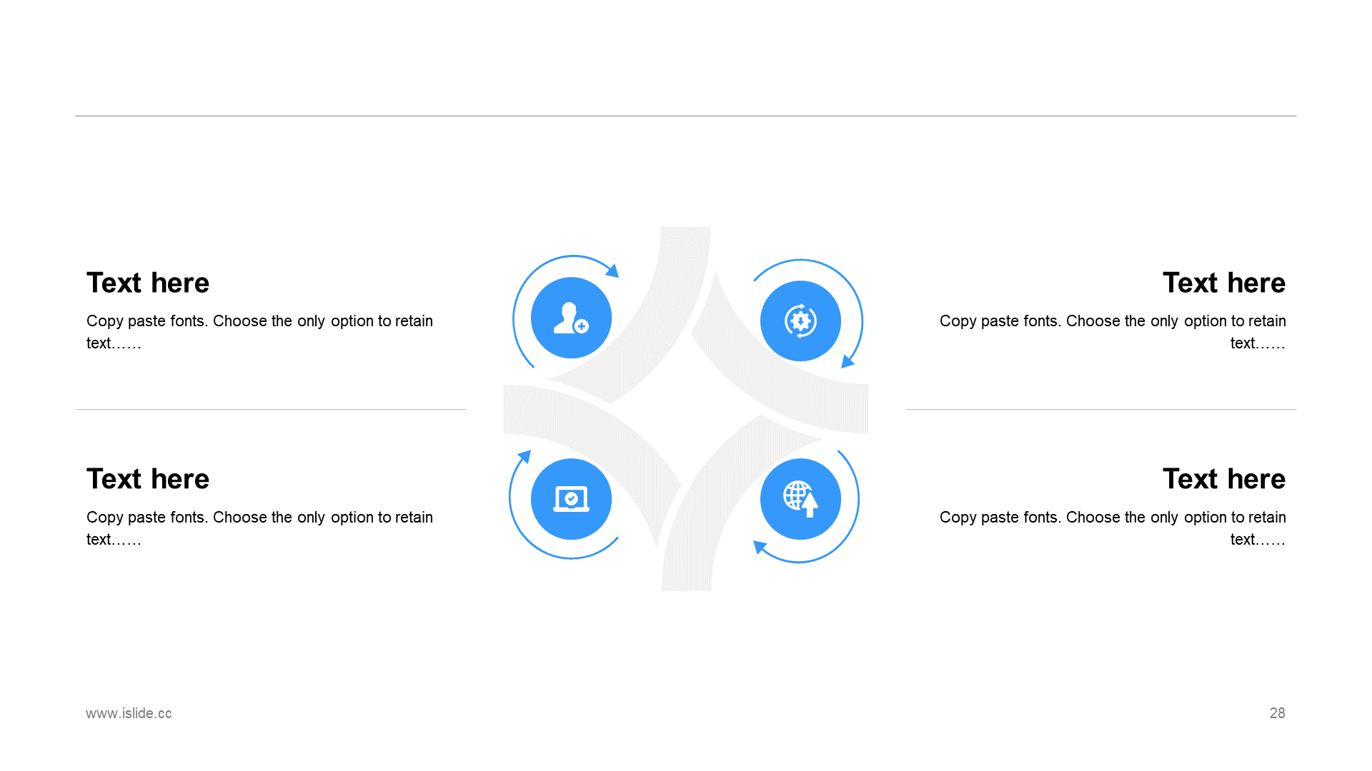 蓝色创意几何风半年工作汇报通用PPT素材下载