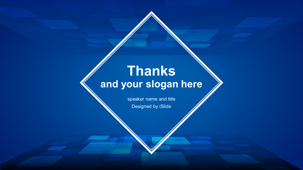 蓝色创意科技风年尾工作总结汇报PPT模板