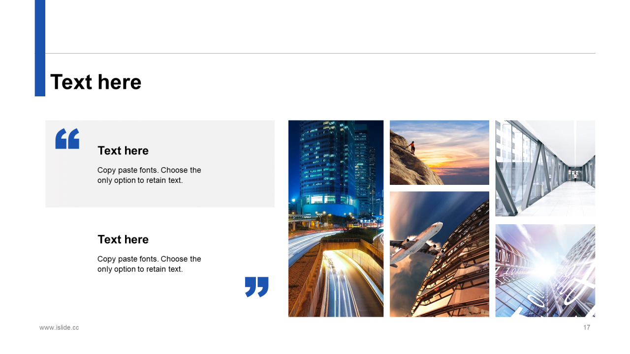 蓝色简约扁平化商务汇报总结PPT案例