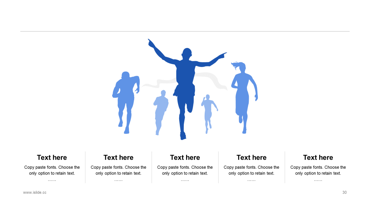 蓝色简约扁平化商务汇报总结PPT案例