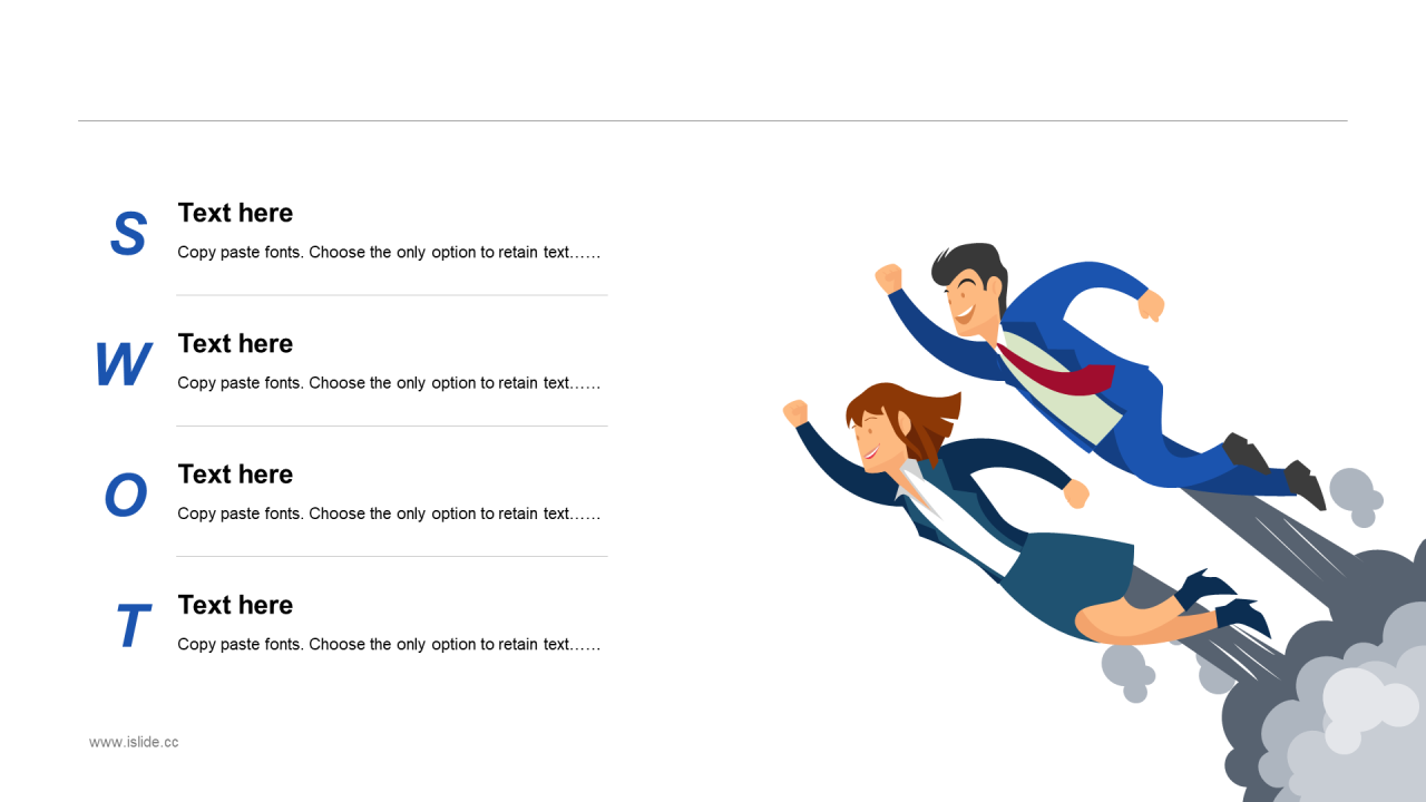 蓝色简约扁平化商务汇报总结PPT案例