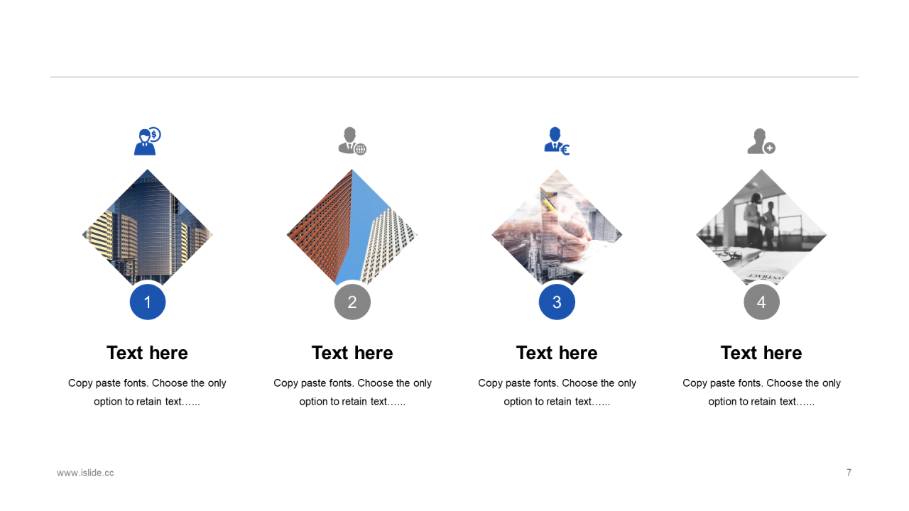蓝色简约扁平化商务汇报总结PPT案例