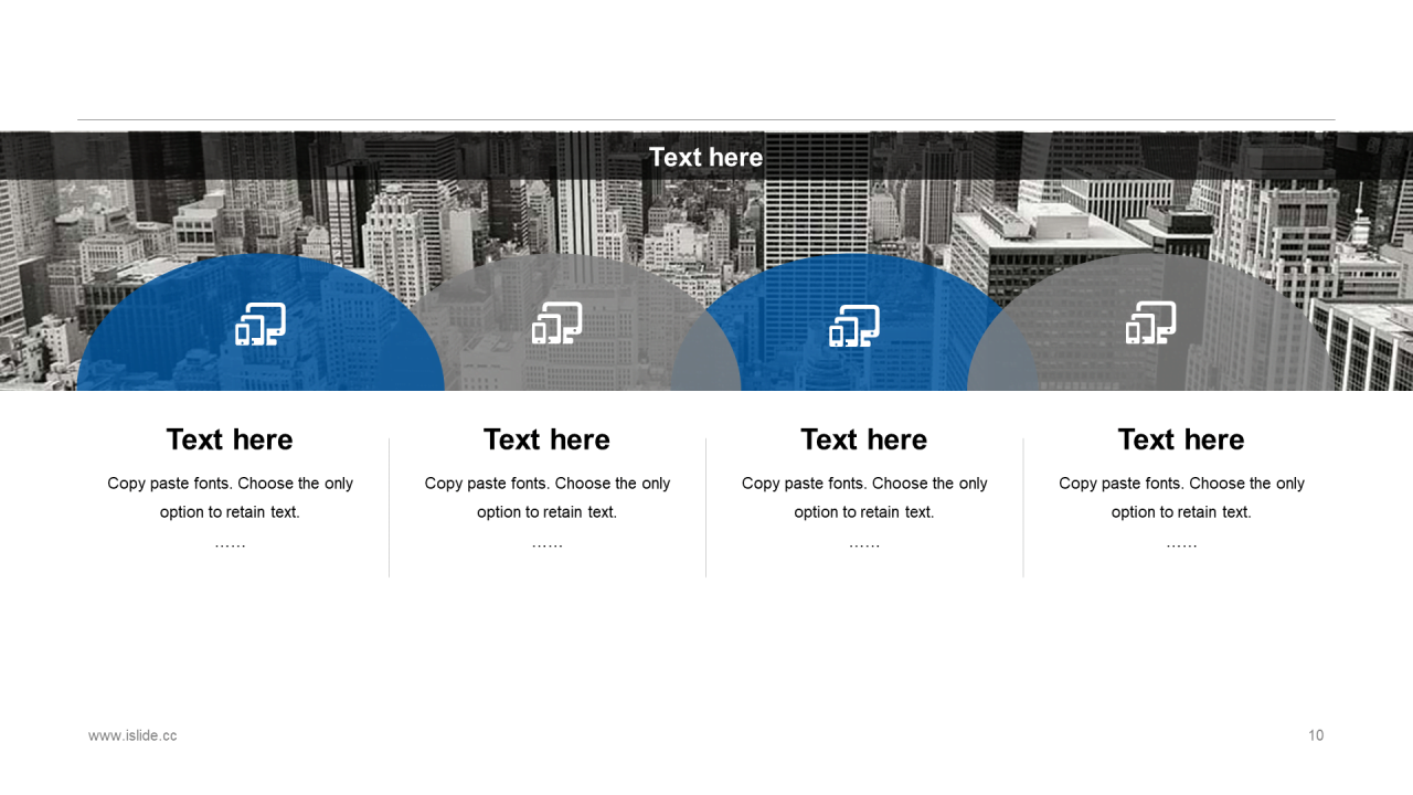 蓝色商务地产运营工作总结阶段计划汇报PPT模板