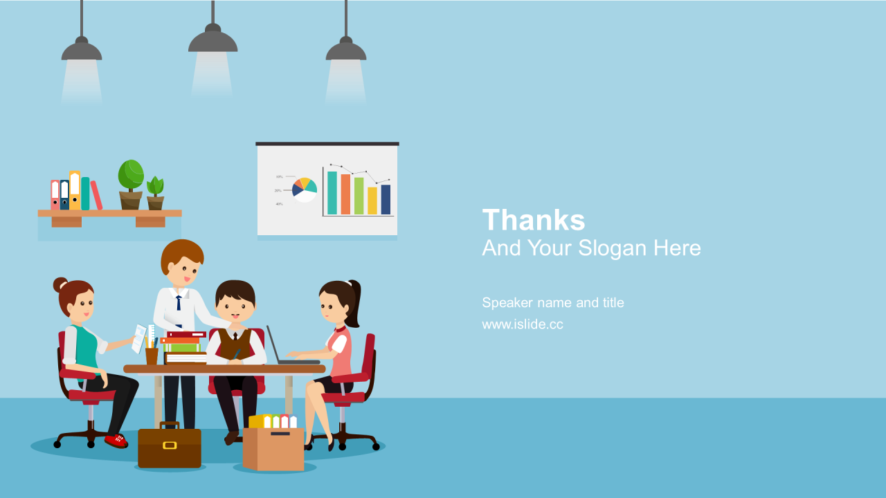 蓝色插画教育培训培训课件PPT案例