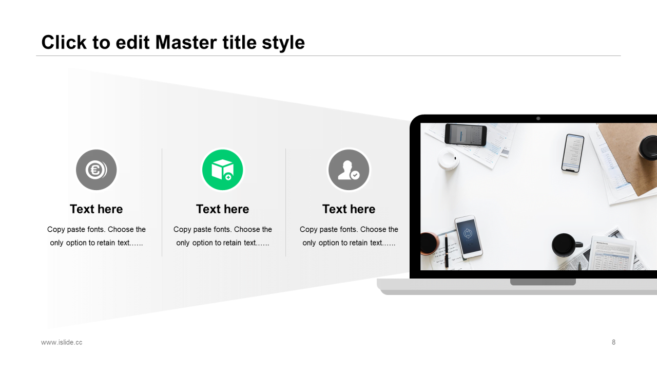 白色简约几何风格企业季度工作汇报PPT素材