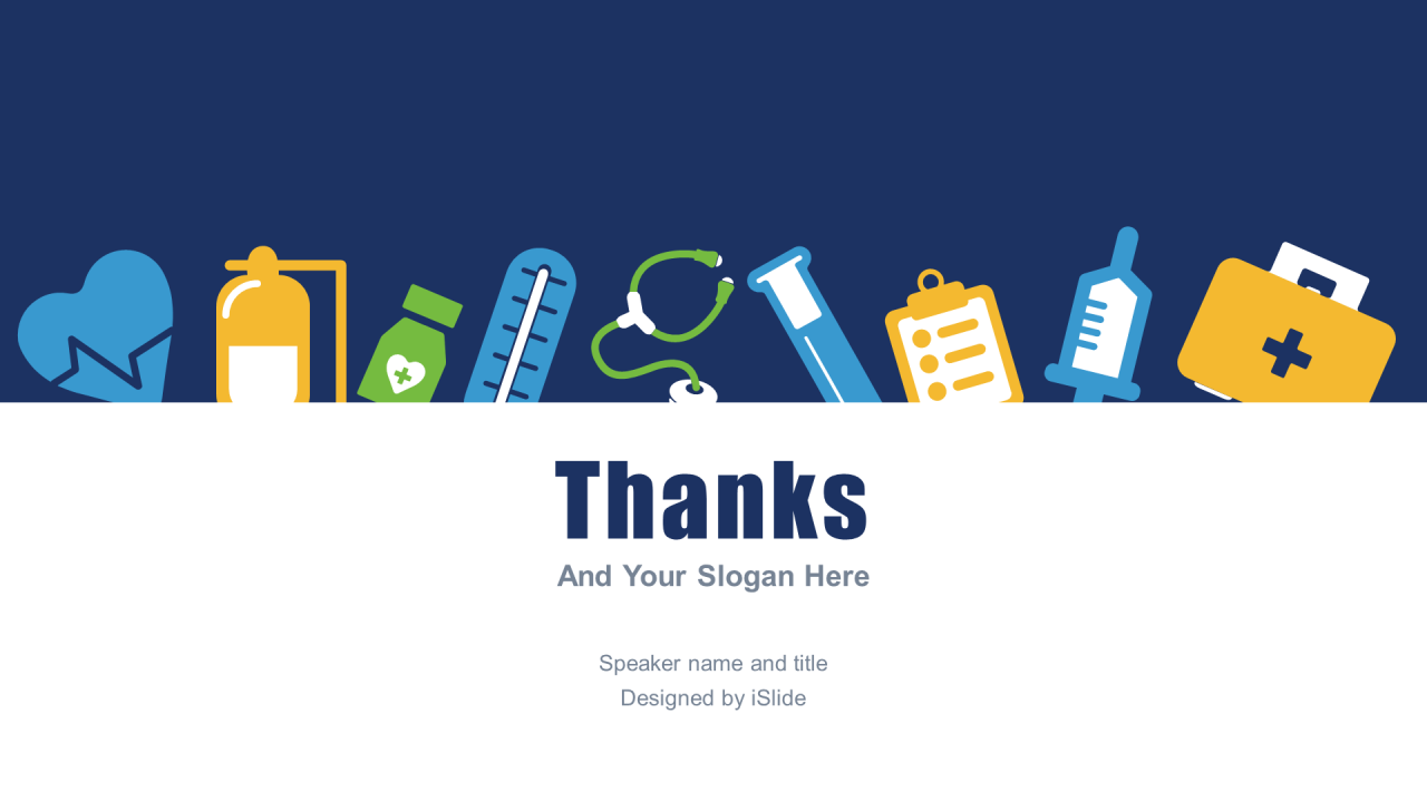 蓝色插画医疗健康工作总结PPT案例