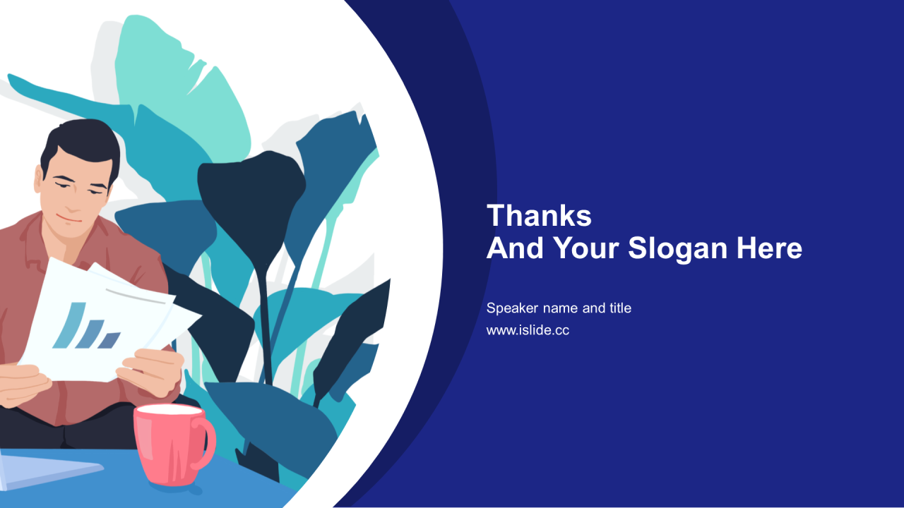 多色插画扁平商务企业年度工作汇报PPT下载