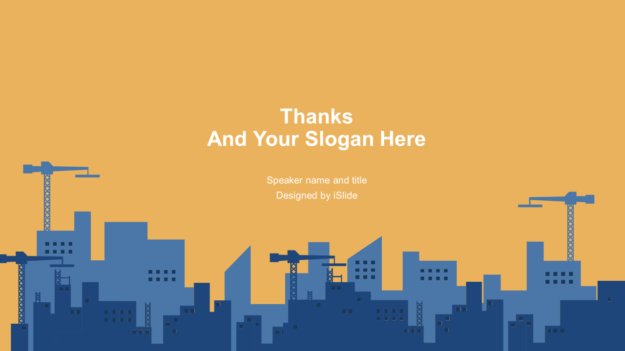 黑色插画建筑工程工作总结PPT案例