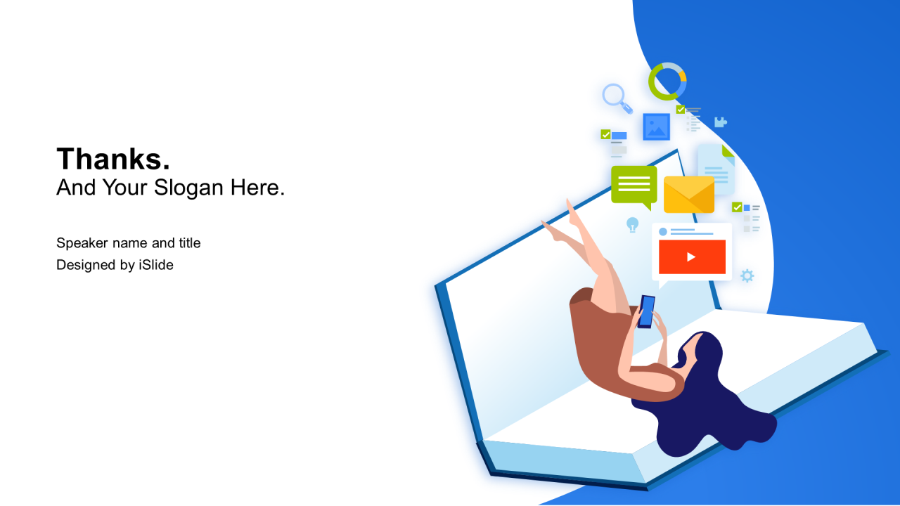 蓝色插画教育学习工作总结PPT案例