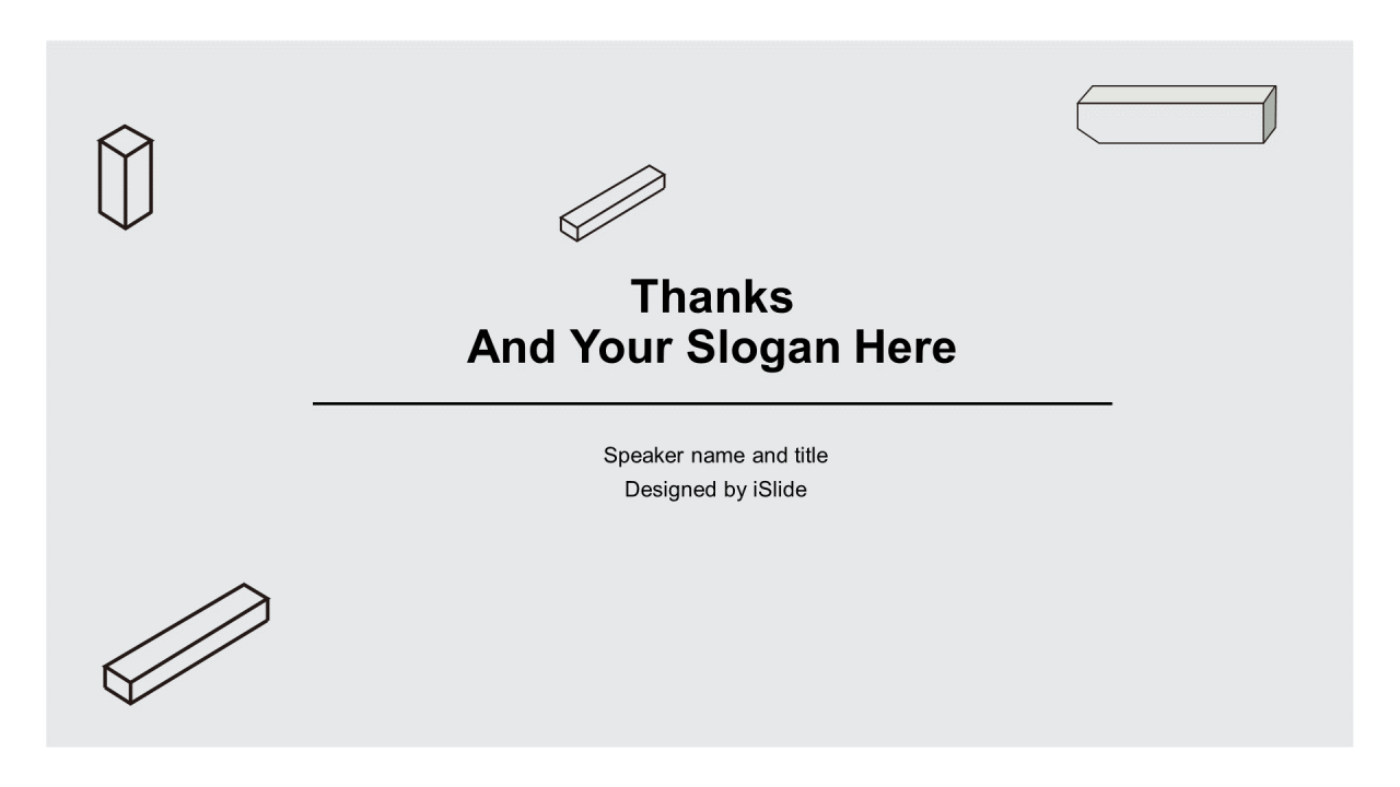 灰色插画极简风商务演讲市场营销PPT素材下载