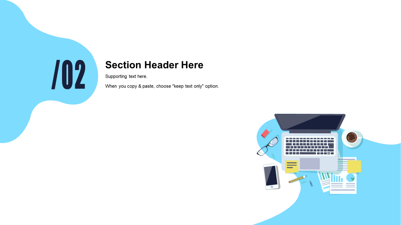 蓝色极简办公插画年终工作汇报PPT模板