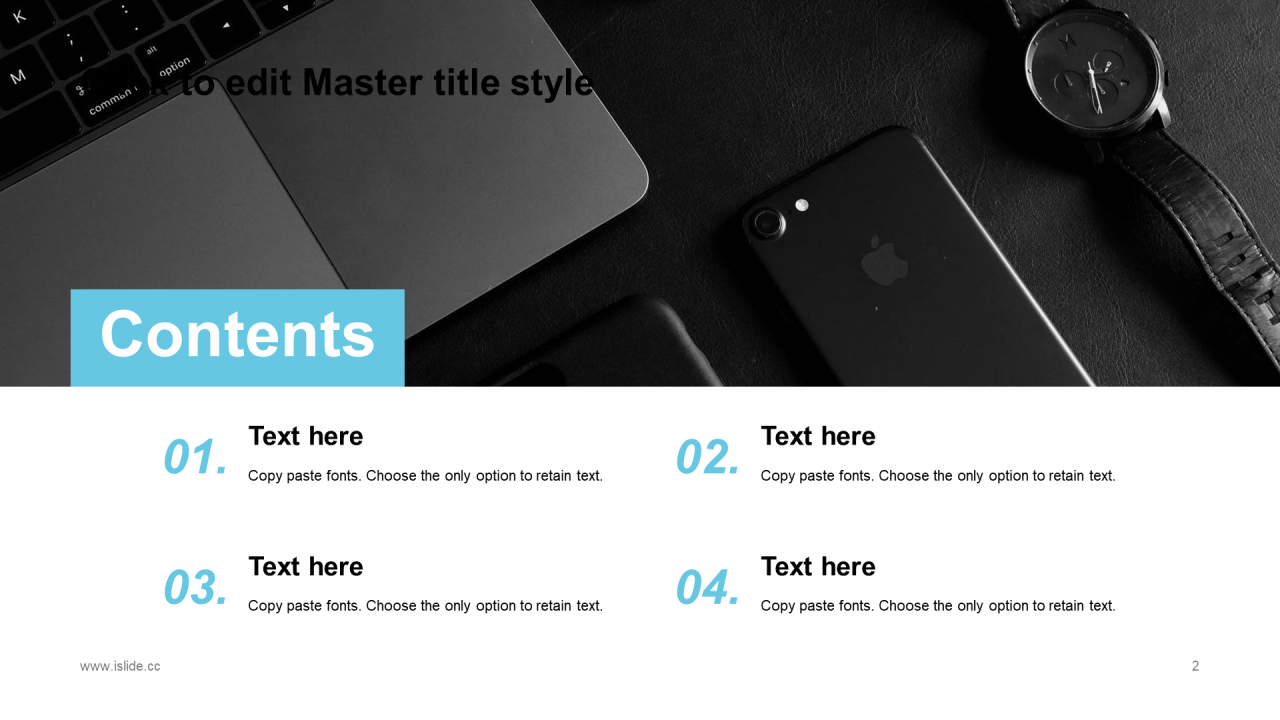 蓝色极简办公插画年终工作汇报PPT模板