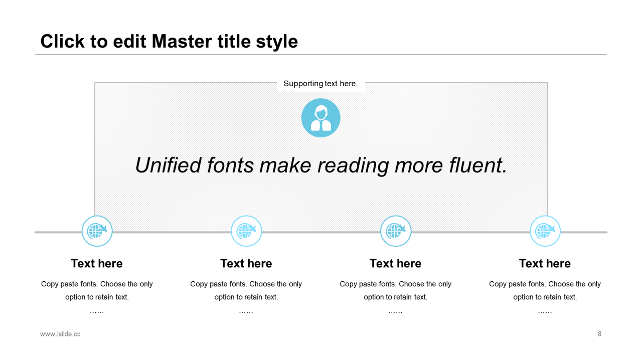 蓝色极简办公插画年终工作汇报PPT模板