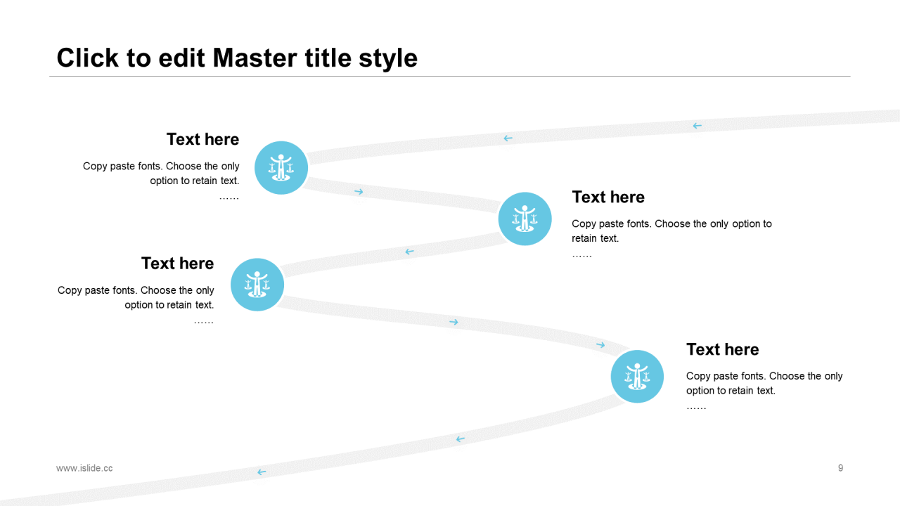 蓝色极简办公插画年终工作汇报PPT模板