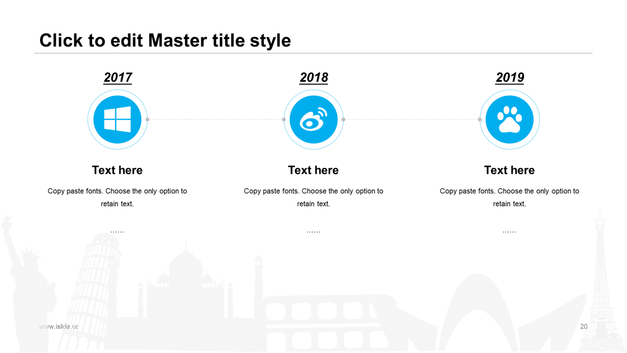 蓝色插画创意年终工作总结商务报告通用PPT模板
