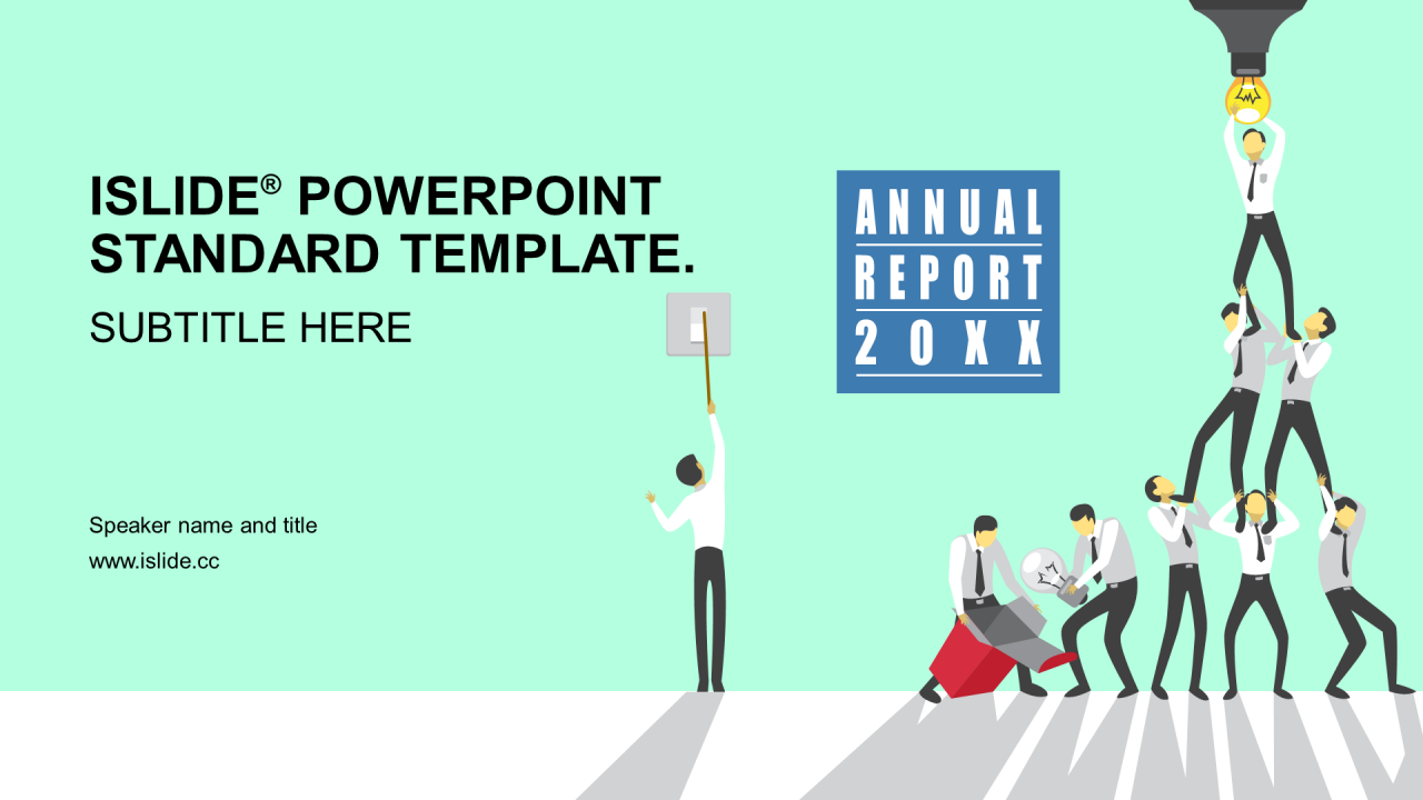 绿色插画风格年终工作总结PPT下载