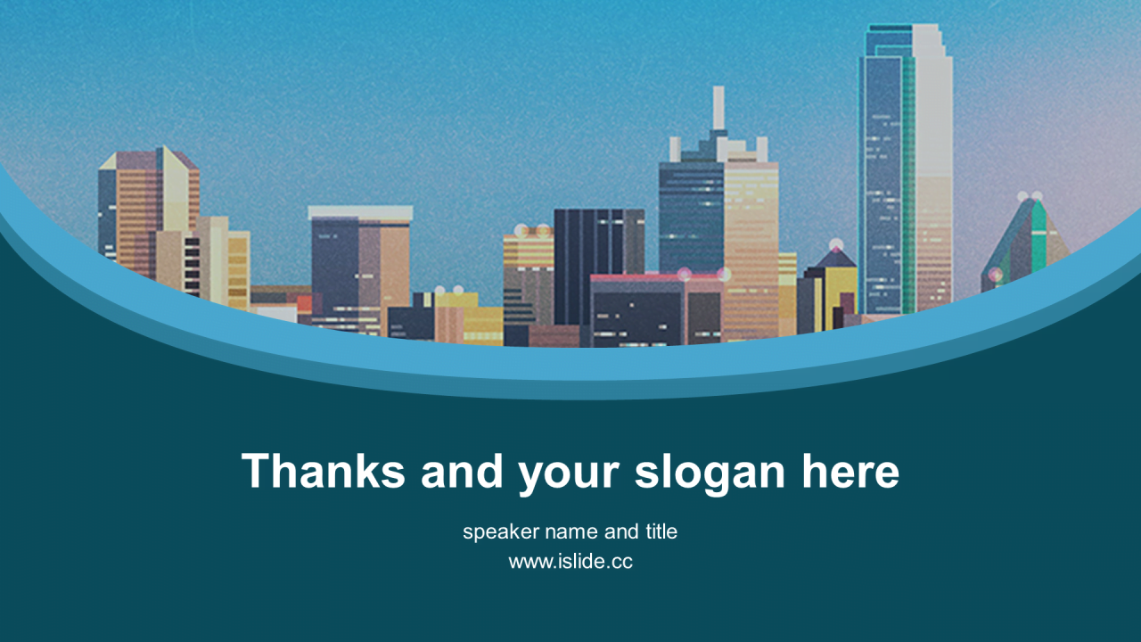 蓝色商务地产金融工作总结PPT案例