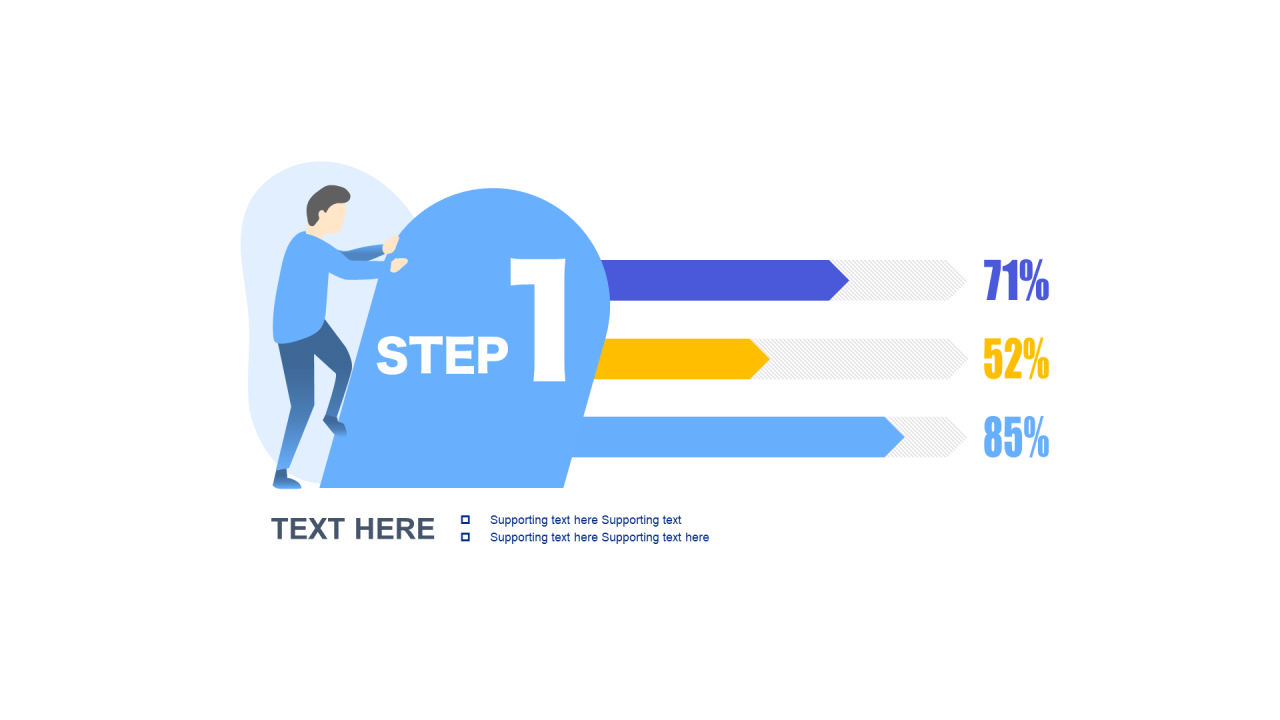 多色扁平PPT条形图