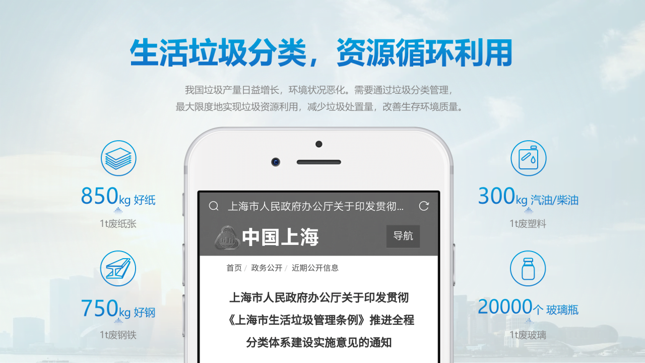 绿色创意环境保护垃圾分类宣传发布会PPT模板