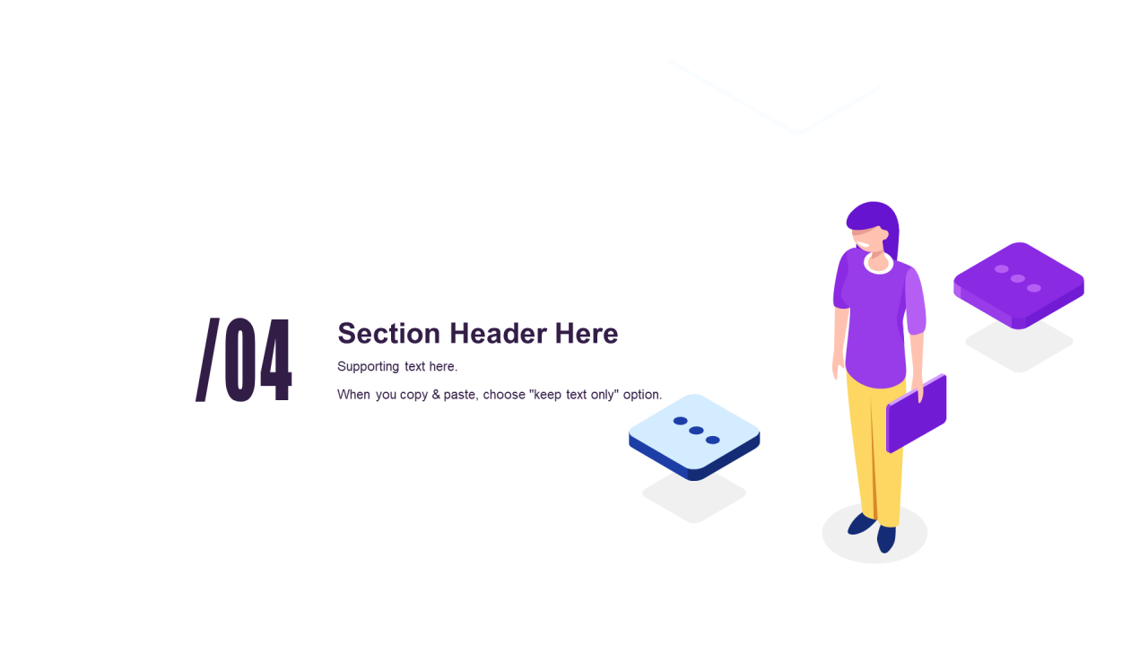 蓝色插画风年终工作总结PPT模板