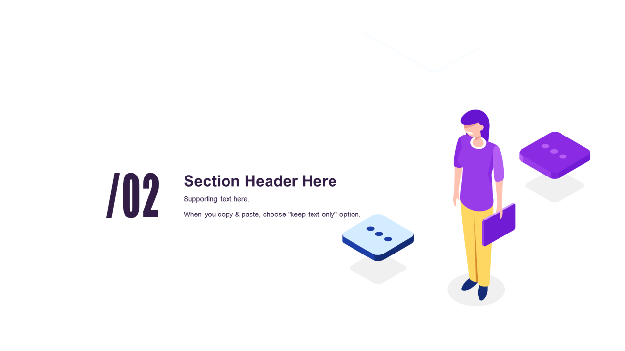 蓝色插画风年终工作总结PPT模板