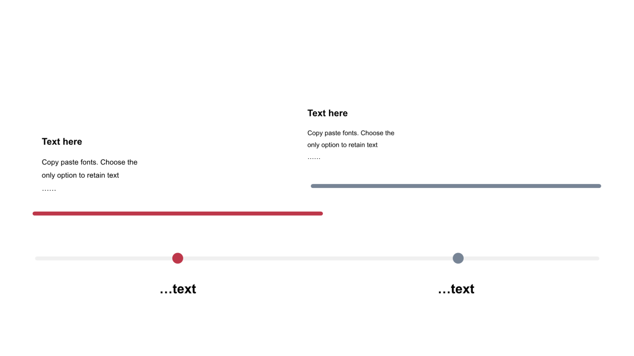 红色线条扁平4项PPT流程时间轴