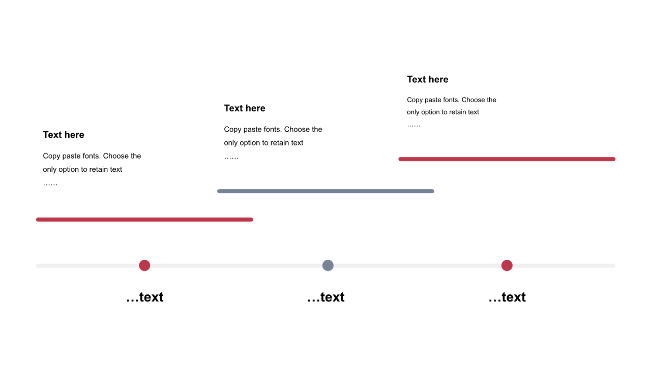 红色线条扁平4项PPT流程时间轴